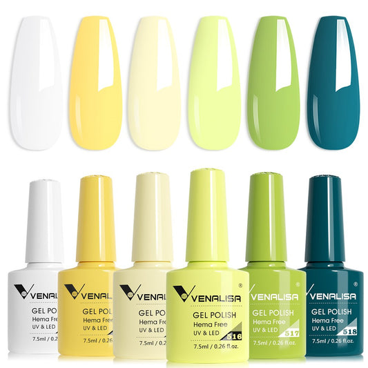 Kit Gel Polish Color Emerald Meadow Hema Free 6 pz 7,5 ml