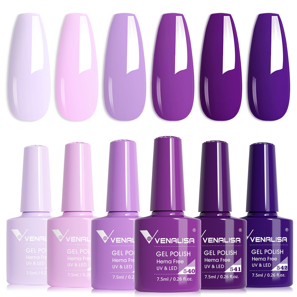 Kit Gel Polish Color Amethyst Dream Hema Free 6 pz 7,5 ml